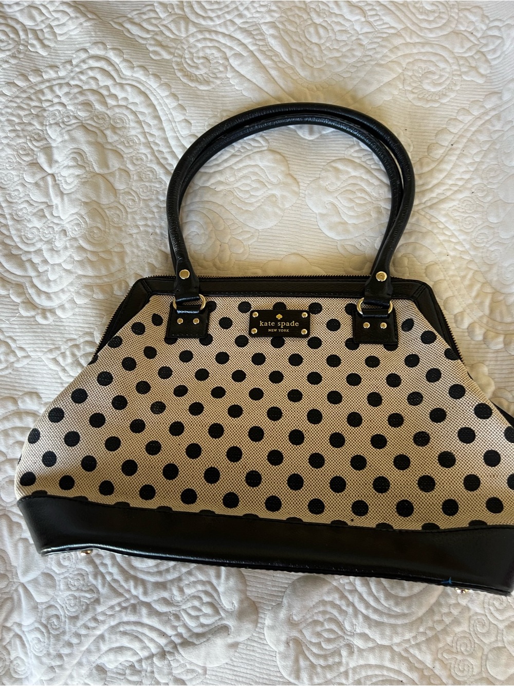 kate spade Black & Cream Polka Dot Satchel